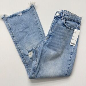 NWT BDG Urban‎ Outfitters Distressed Ripped Cropped Jeans Light Denim Size 27